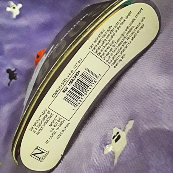 BOO! NWT 6oz. SS Halloween Themed Flask - Picture 8 of 8